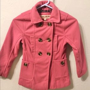 Girls pink urban republic pea coat size 5/6